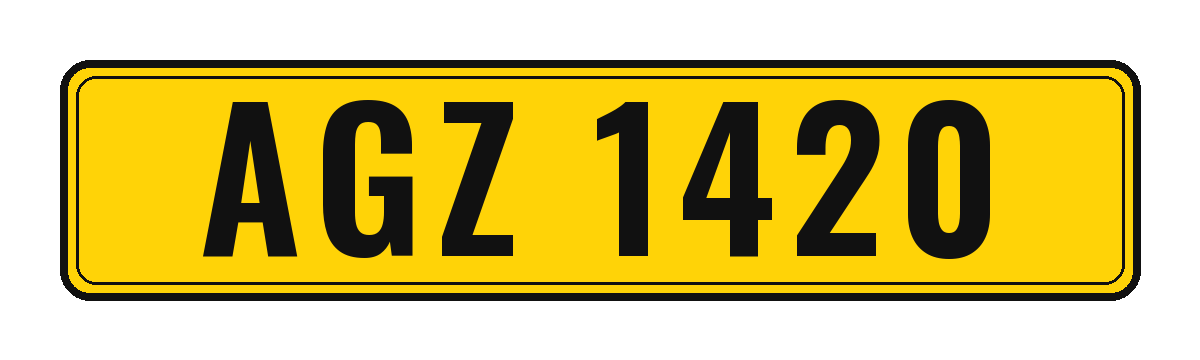 Number plate AGZ 1420