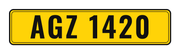 Number plate AGZ 1420