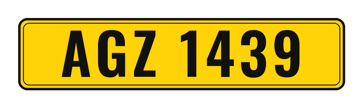 Number plate AGZ 1439
