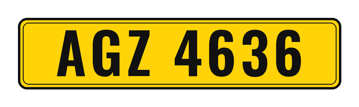 Number plate AGZ 4636