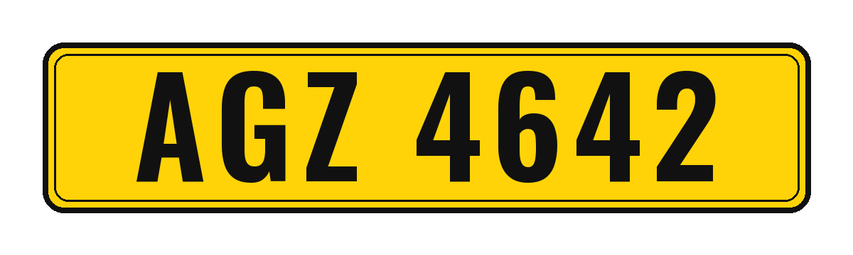 Number plate AGZ 4642