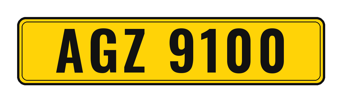 Number plate AGZ 9100