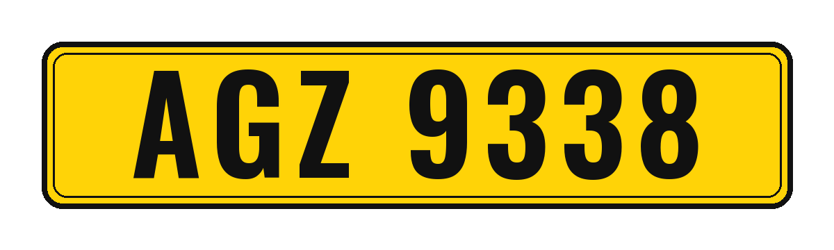Number plate AGZ 9338