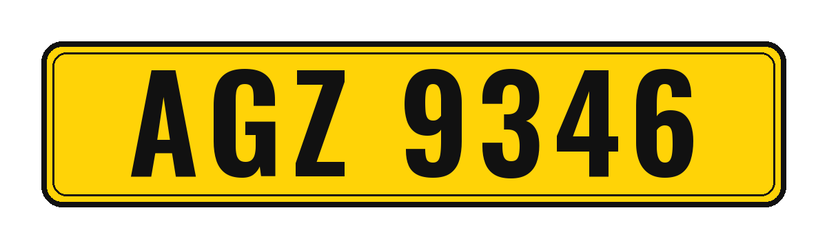 Number plate AGZ 9346