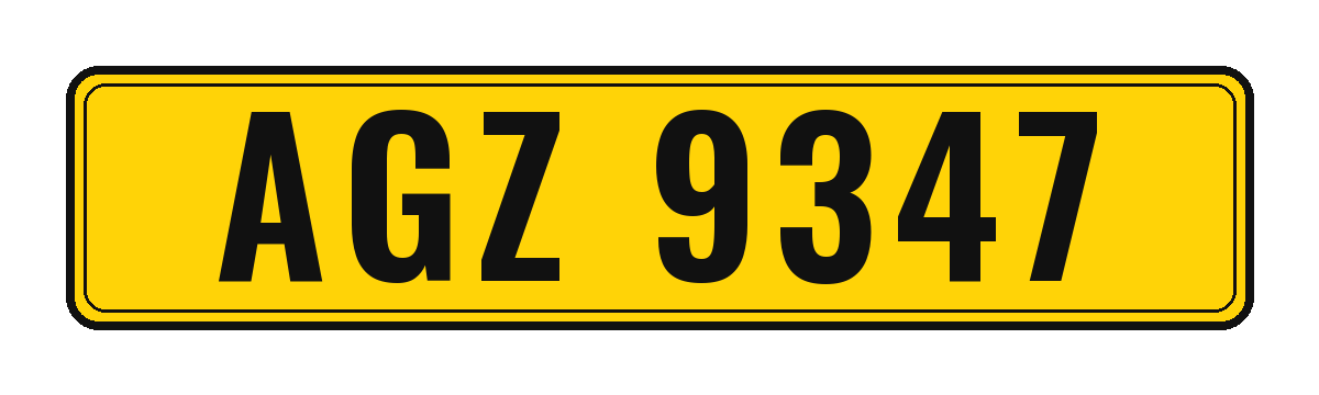 Number plate AGZ 9347
