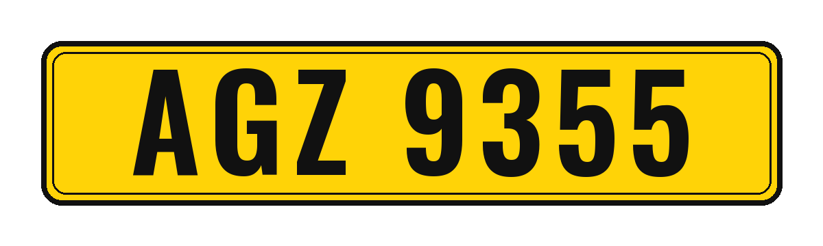 Number plate AGZ 9355