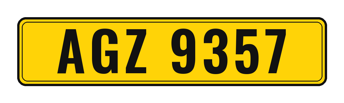Number plate AGZ 9357