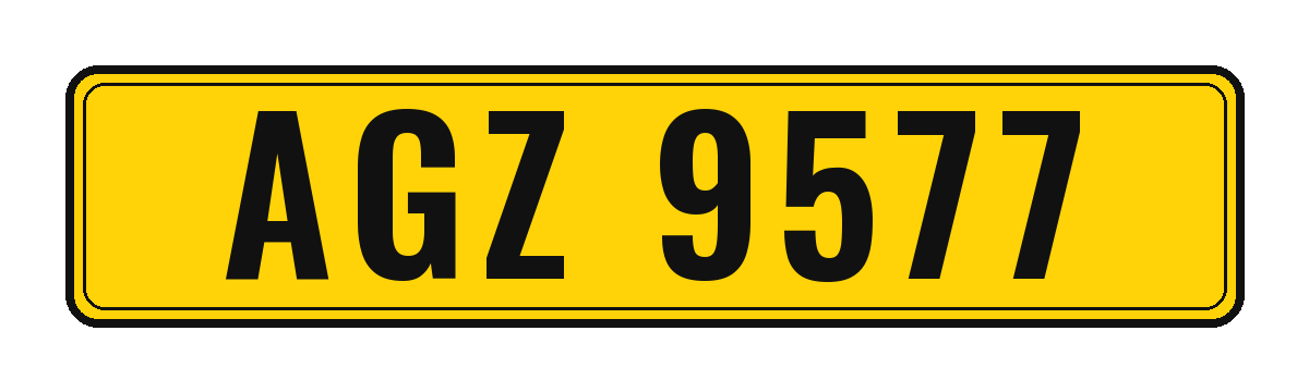 Number plate AGZ 9577