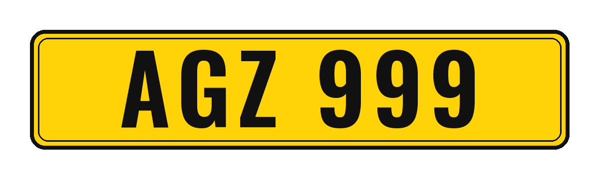 Number plate AGZ 999