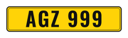 Number plate AGZ 999
