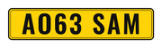 Number plate AO63 SAM