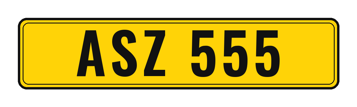 Number plate ASZ 555
