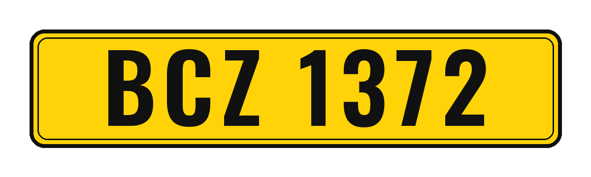 Number plate BCZ 1372