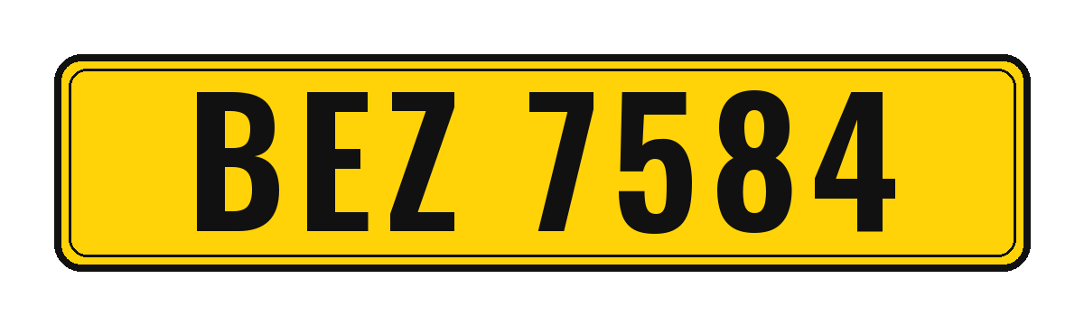 Number plate BEZ 7584