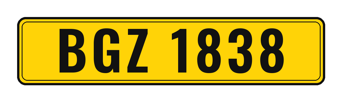 Number plate BGZ 1838