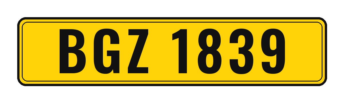 Number plate BGZ 1839