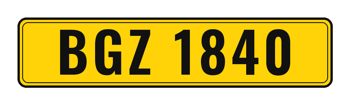 Number plate BGZ 1840