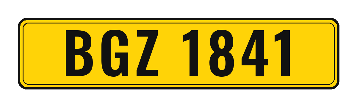 Number plate BGZ 1841