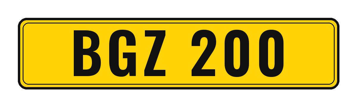 Number plate BGZ 200