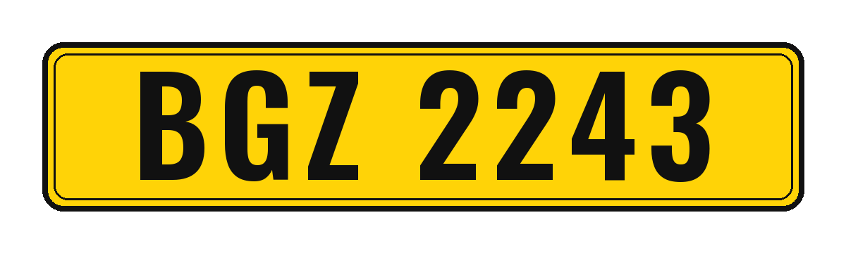 Number plate BGZ 2243