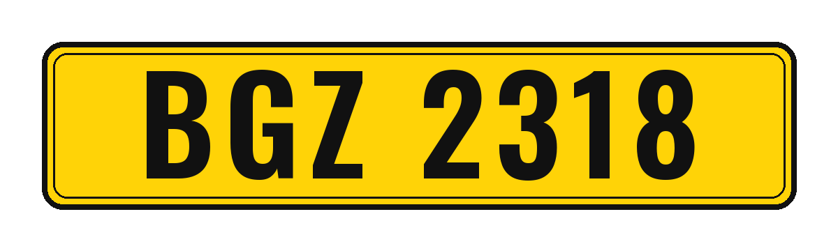 Number plate BGZ 2318