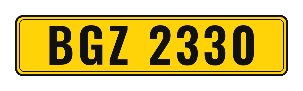 Number plate BGZ 2330