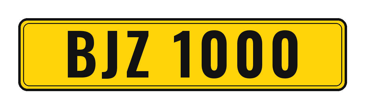 Number plate BJZ 1000
