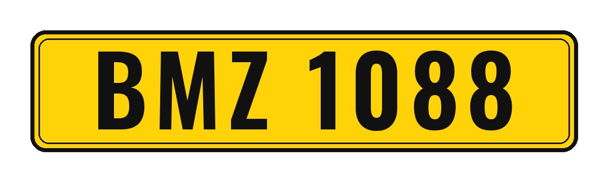 Number plate BMZ 1088