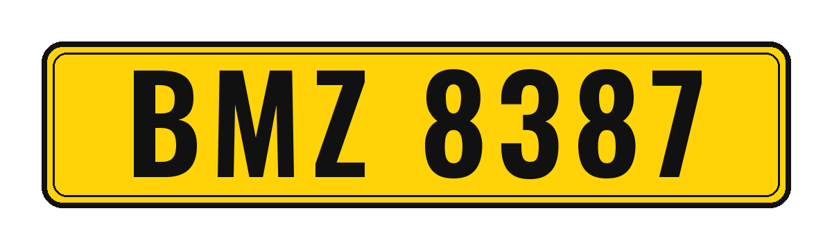 Number plate BMZ 8387