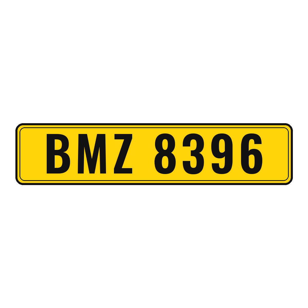 Number plate BMZ 8396