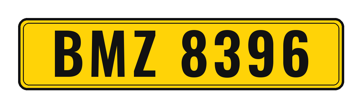 Number plate BMZ 8396