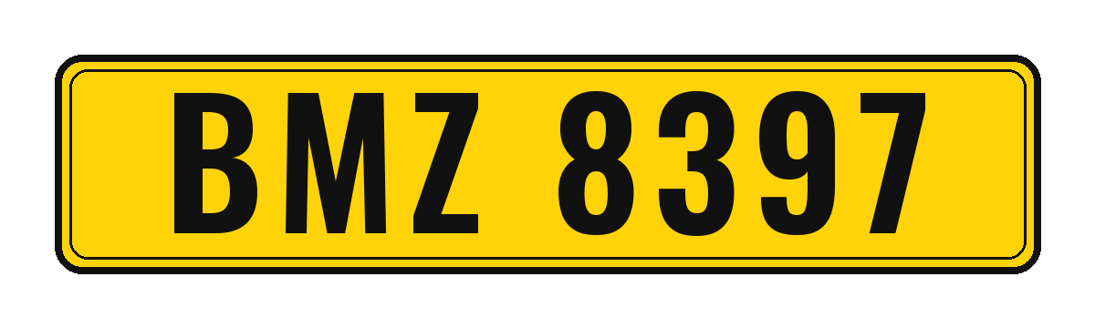 Number plate BMZ 8397