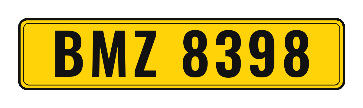 Number plate BMZ 8398