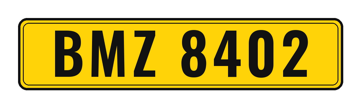 Number plate BMZ 8402