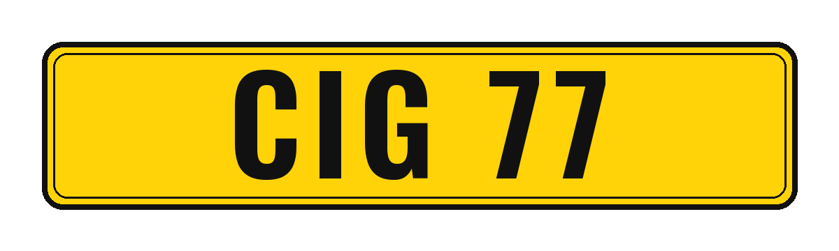 Number plate CIG 77