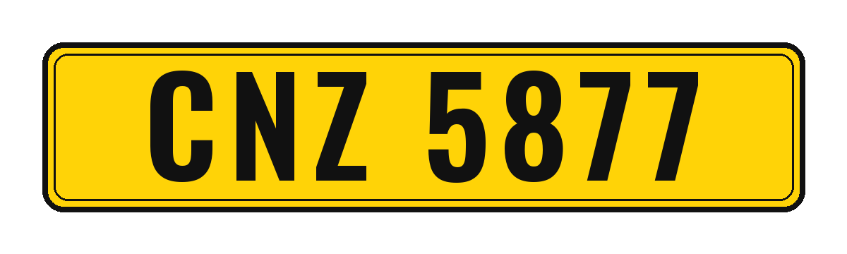 Number plate CNZ 5877