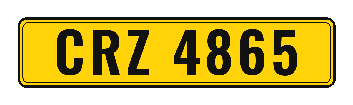 Number plate CRZ 4865