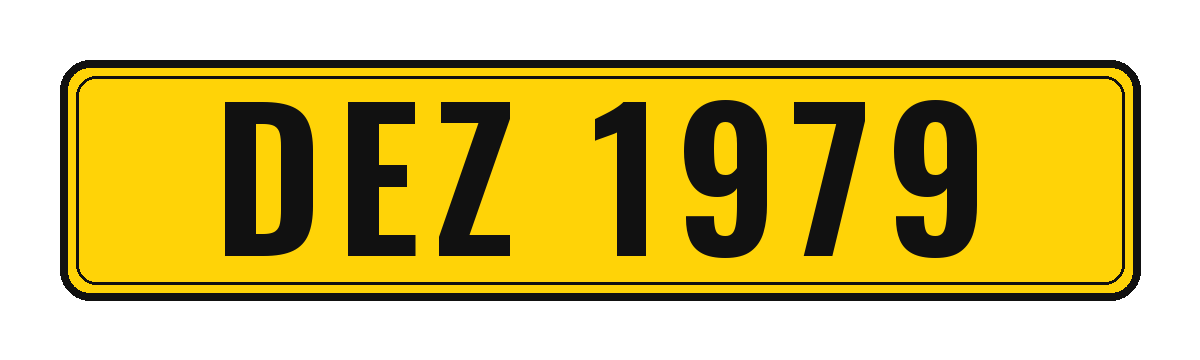 Number plate DEZ 1979