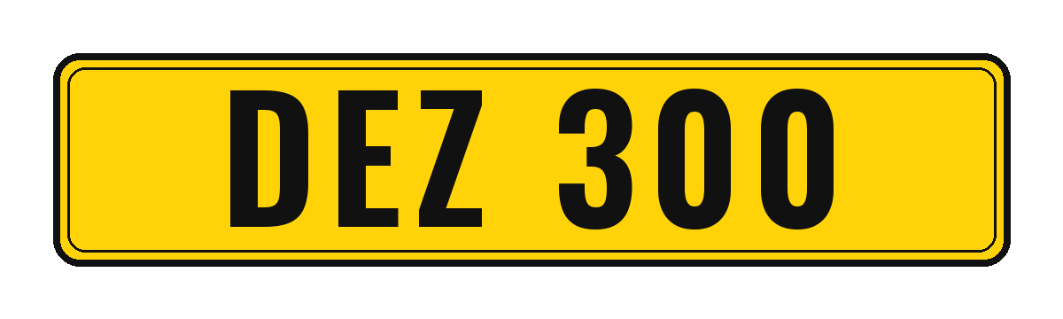 Number plate DEZ 300