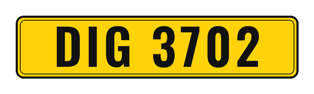 Number plate DIG 3702