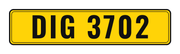Number plate DIG 3702
