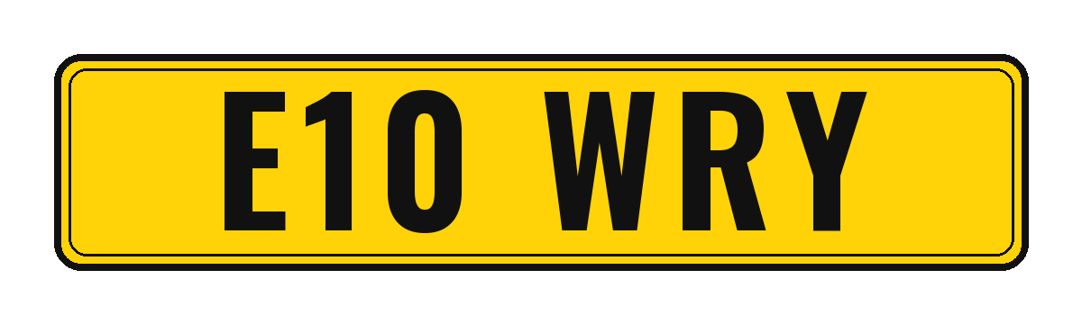Number plate E10 WRY