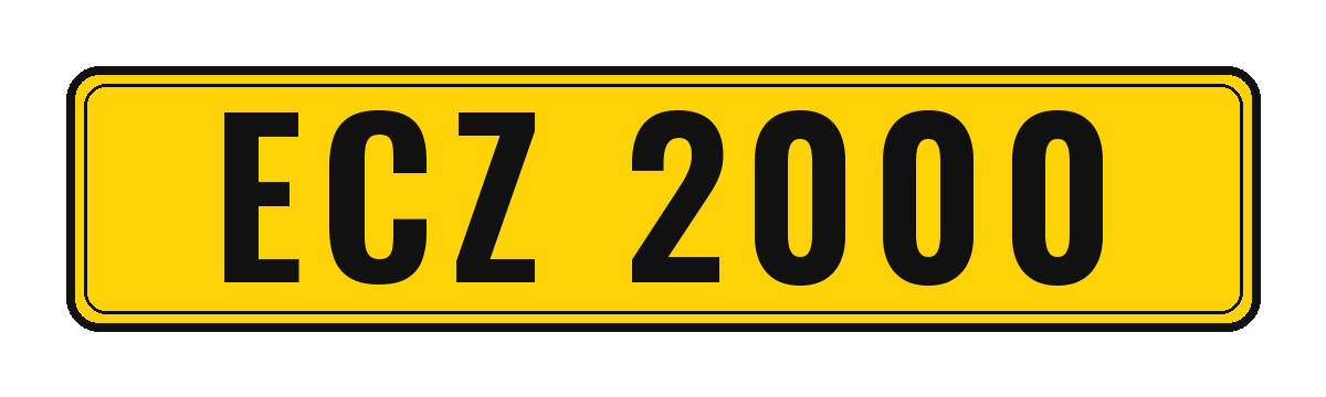 Number plate ECZ 2000