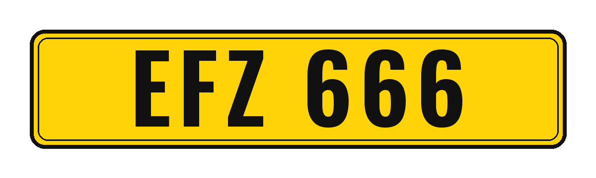 Number plate EFZ 666