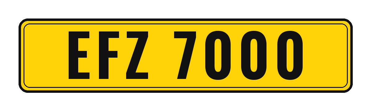 Number plate EFZ 7000