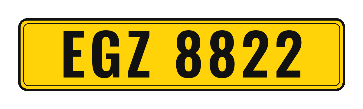 Number plate EGZ 8822