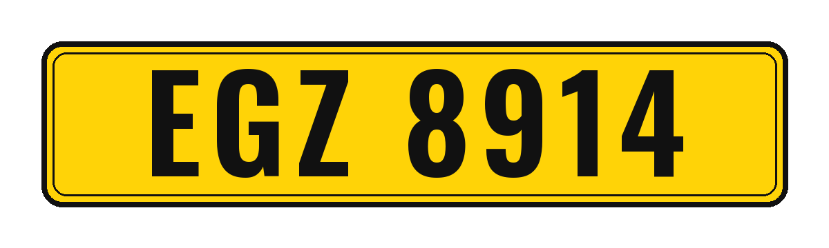 Number plate EGZ 8914