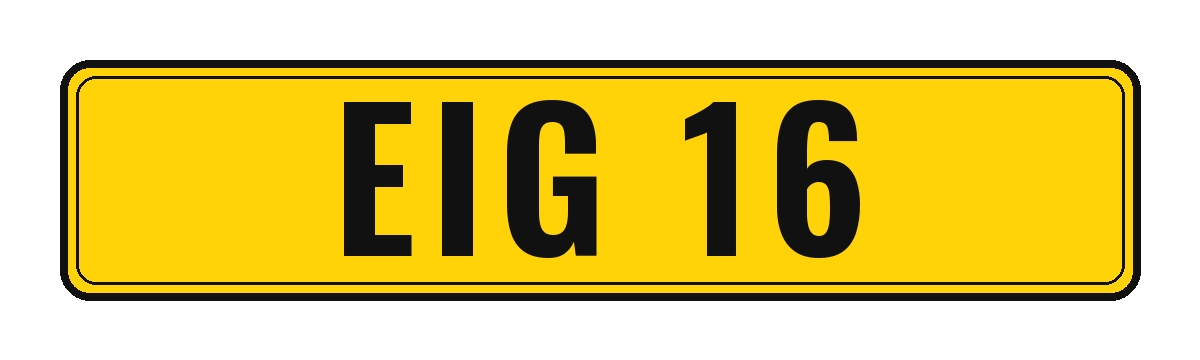 Number plate EIG 16