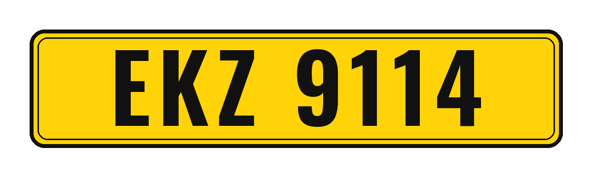 Number plate EKZ 9114