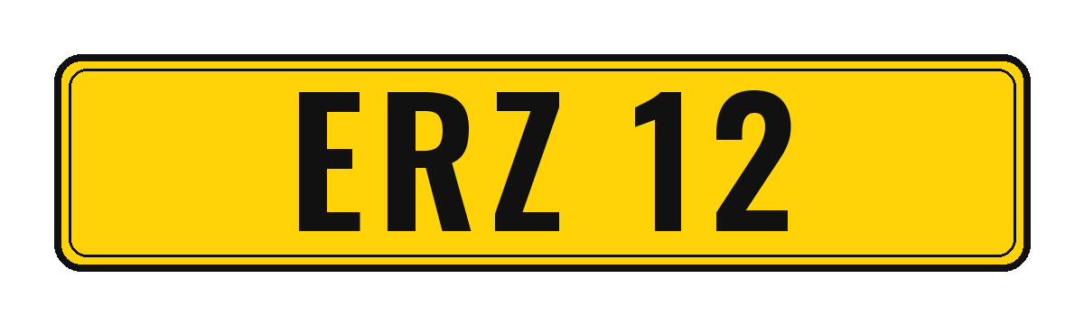 Number plate ERZ 12
